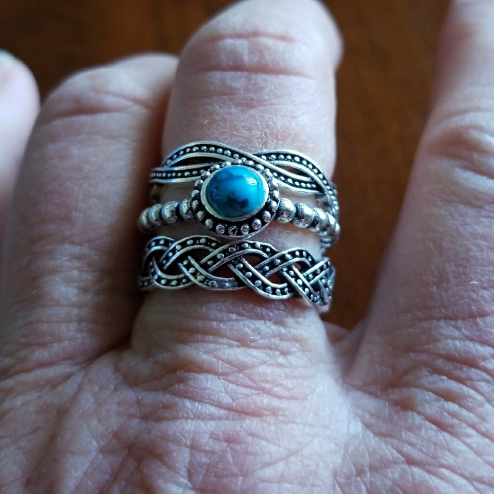 3 stackable rings. Sterling silver